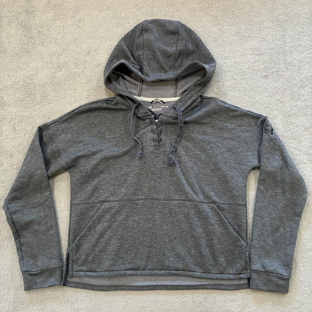 Under Armour Gray Long Sleeve Sweater Sweatshirt Hooded Pullover Women's Size S